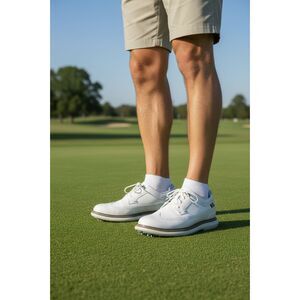 FootJoy White Leather Golf Shoes - Classic Wingtip Spikeless Size 11.5